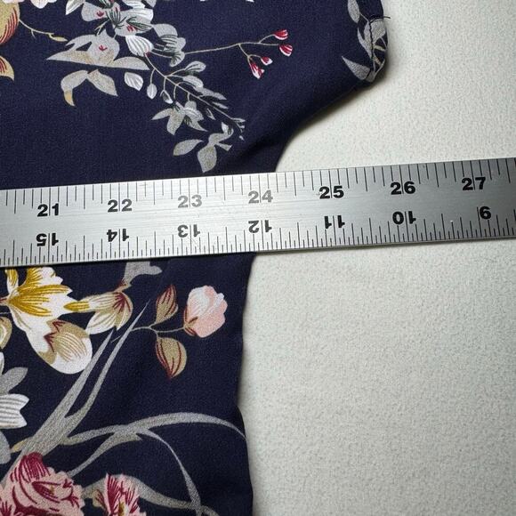SHEIN navy blue floral print short sleeve shirt dress Size 1XL - Picture 6 of 6